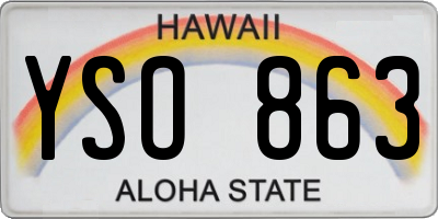 HI license plate YSO863