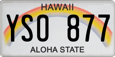 HI license plate YSO877