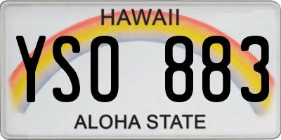 HI license plate YSO883