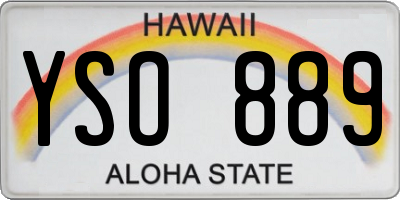 HI license plate YSO889