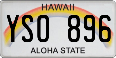 HI license plate YSO896