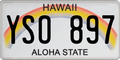 HI license plate YSO897