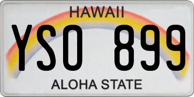 HI license plate YSO899