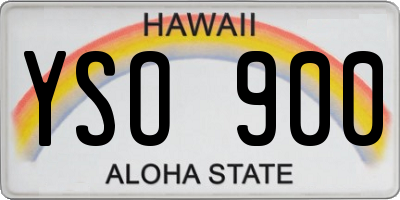HI license plate YSO900
