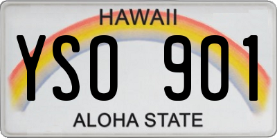 HI license plate YSO901