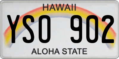 HI license plate YSO902