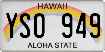 HI license plate YSO949