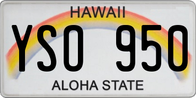 HI license plate YSO950