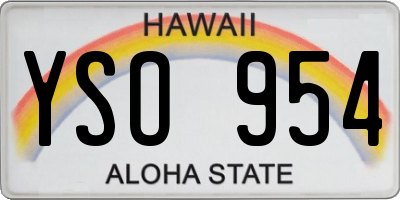 HI license plate YSO954