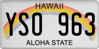 HI license plate YSO963