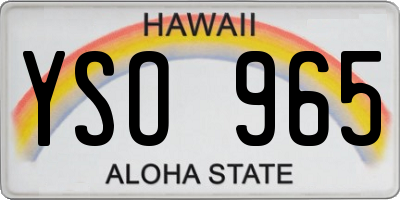 HI license plate YSO965