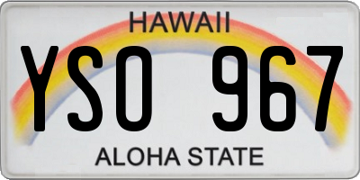 HI license plate YSO967