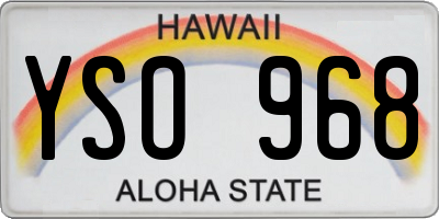 HI license plate YSO968