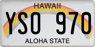 HI license plate YSO970