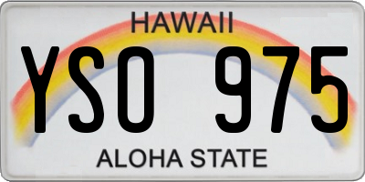 HI license plate YSO975