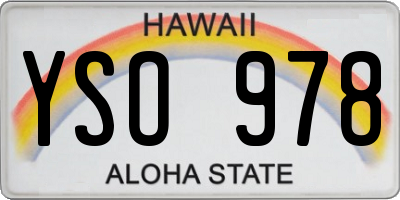 HI license plate YSO978