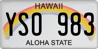 HI license plate YSO983