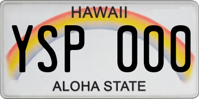 HI license plate YSP000