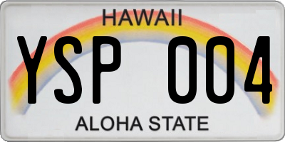HI license plate YSP004