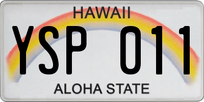 HI license plate YSP011