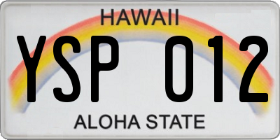 HI license plate YSP012