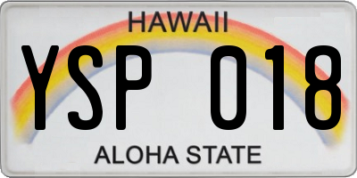 HI license plate YSP018