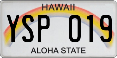 HI license plate YSP019