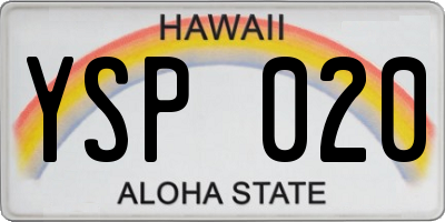 HI license plate YSP020