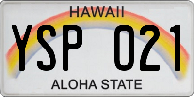 HI license plate YSP021