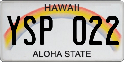 HI license plate YSP022