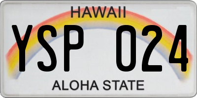 HI license plate YSP024