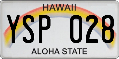 HI license plate YSP028
