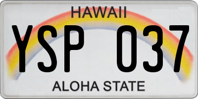 HI license plate YSP037