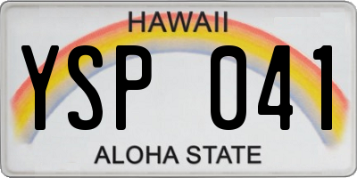 HI license plate YSP041