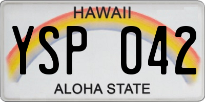 HI license plate YSP042