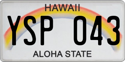 HI license plate YSP043
