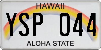 HI license plate YSP044