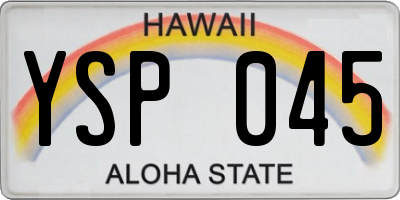 HI license plate YSP045