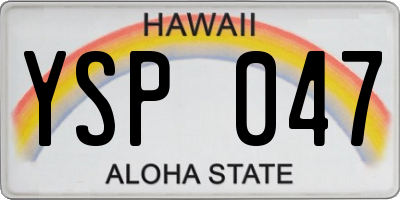 HI license plate YSP047