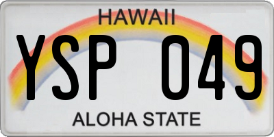 HI license plate YSP049