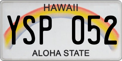 HI license plate YSP052