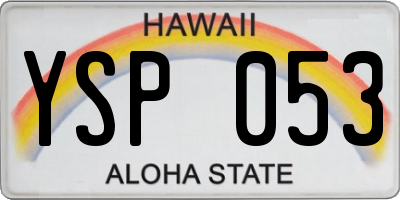 HI license plate YSP053