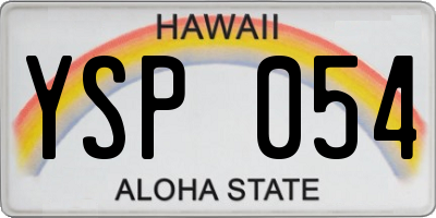 HI license plate YSP054