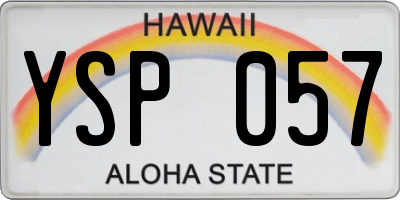 HI license plate YSP057