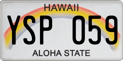 HI license plate YSP059