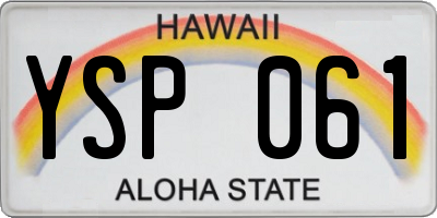 HI license plate YSP061