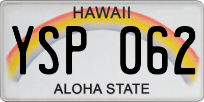 HI license plate YSP062