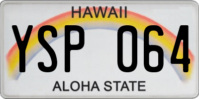 HI license plate YSP064