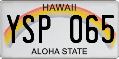 HI license plate YSP065