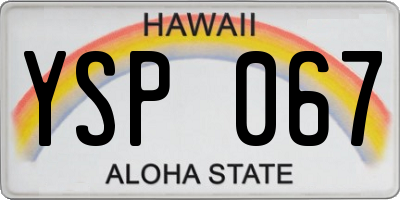 HI license plate YSP067